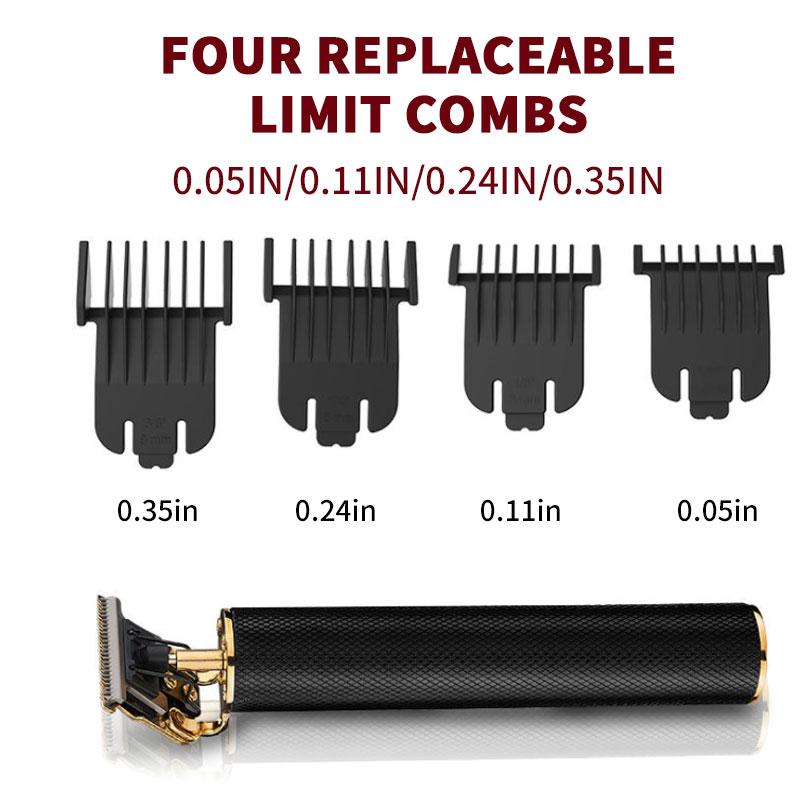 Precision blades on rechargeable men's hair and beard trimmer for sharp lines