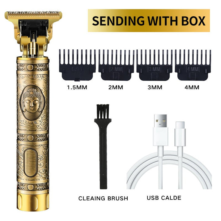 Easy-to-clean rechargeable men's hair and beard trimmer for hygienic grooming
