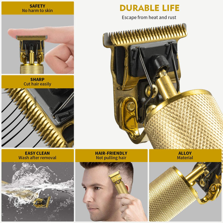 Cordless men's hair trimmer, rechargeable for barber-quality cuts at home