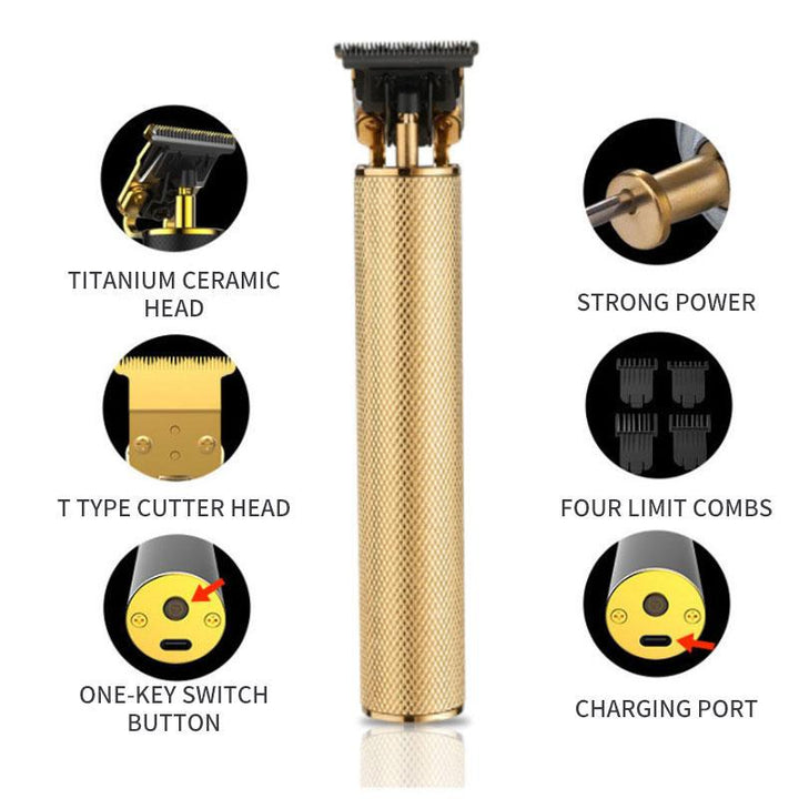 Rechargeable men's grooming tool, cordless for easy hair and beard trimming