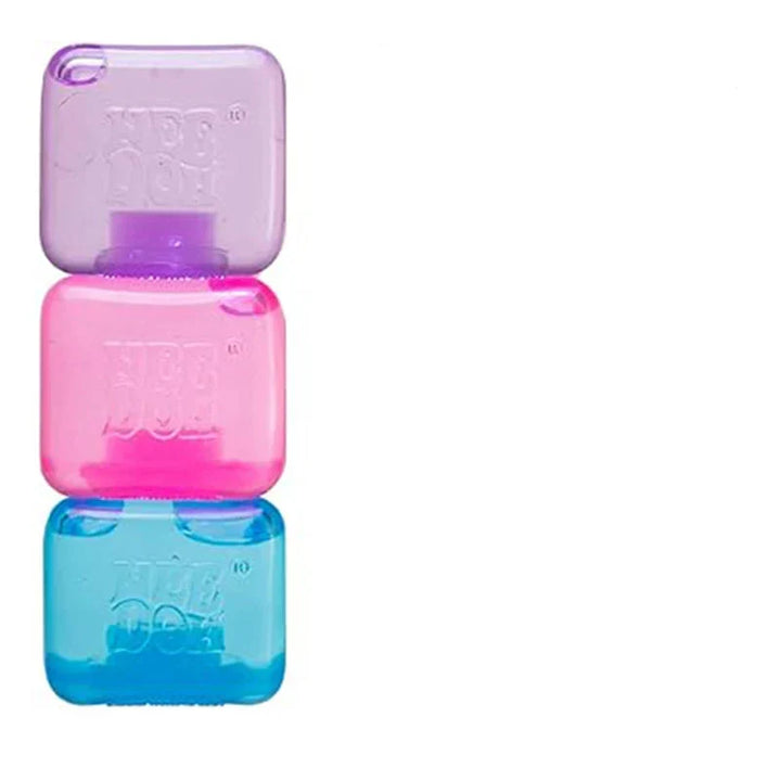 Portable Zensqush purple fidget cube. A tactile, squeezable sensory toy for stress relief & focus on-the-go.