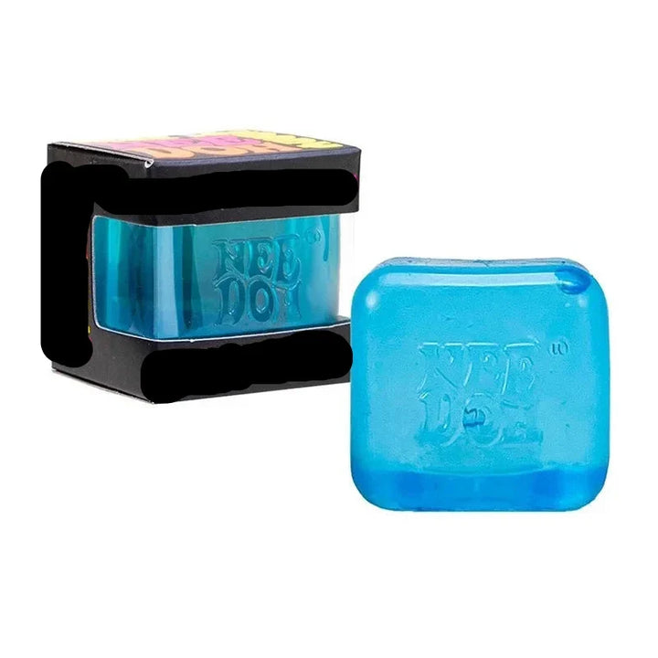 Purple Zensqush squeezable sensory fidget cube toy. Excellent for stress relief, calming anxiety, and focus.