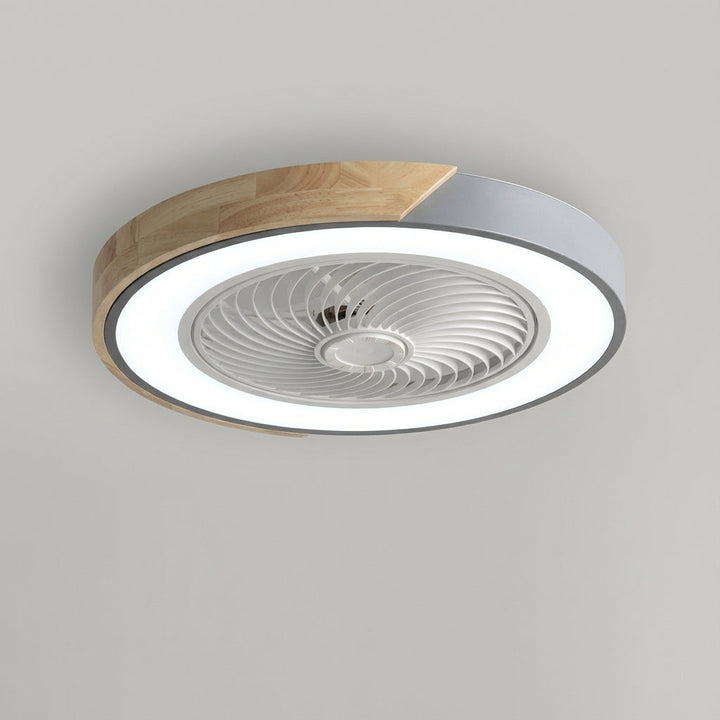 Modern fan fixture with quiet cooling and integrated dimmable LED lighting, perfect for home decor.