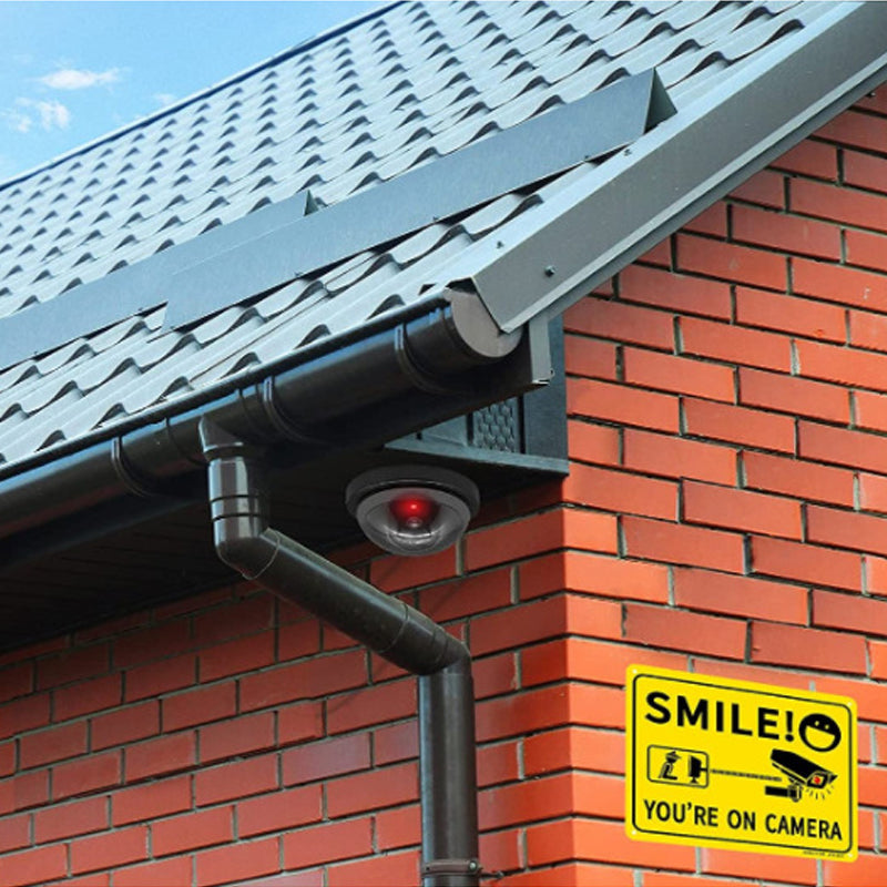 Close-up of a realistic dome dummy security camera, professional look for business protection