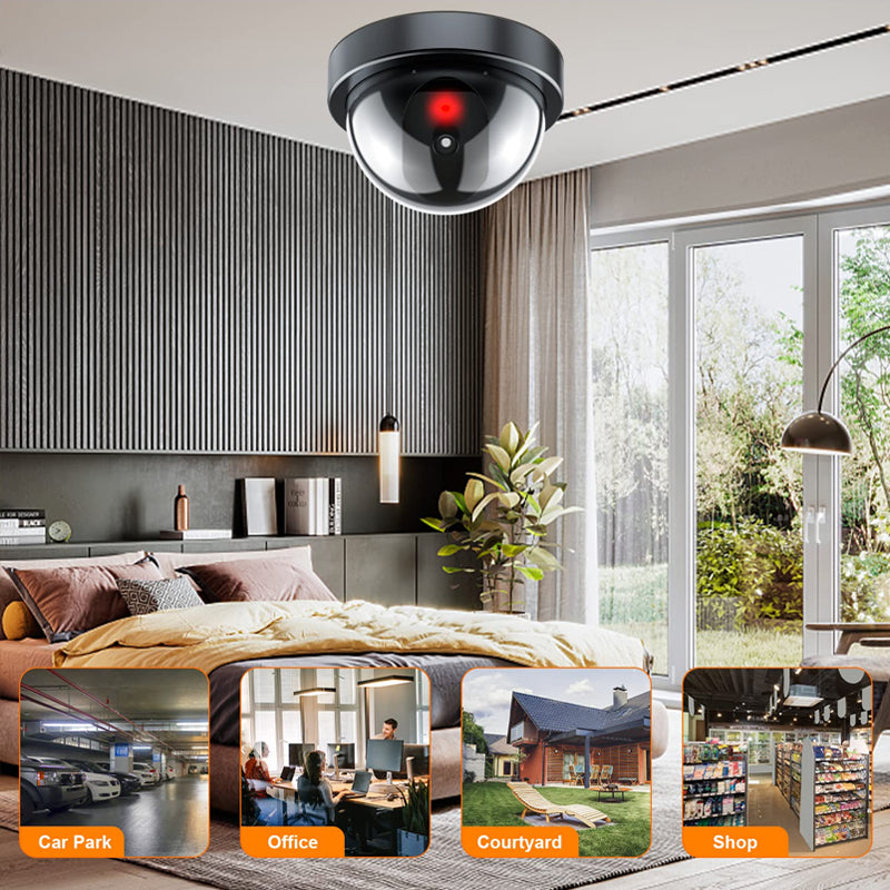 Bullet-style dummy security camera, outdoor rated, visible deterrent for home security