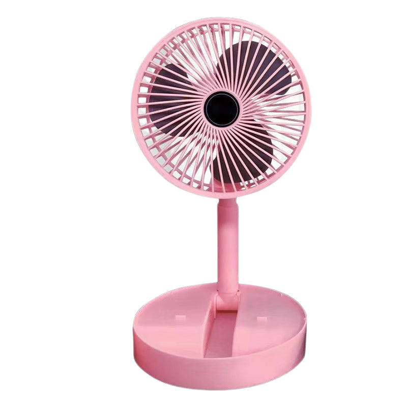 Household appliance: a sleek, quiet folding fan in a child's room.