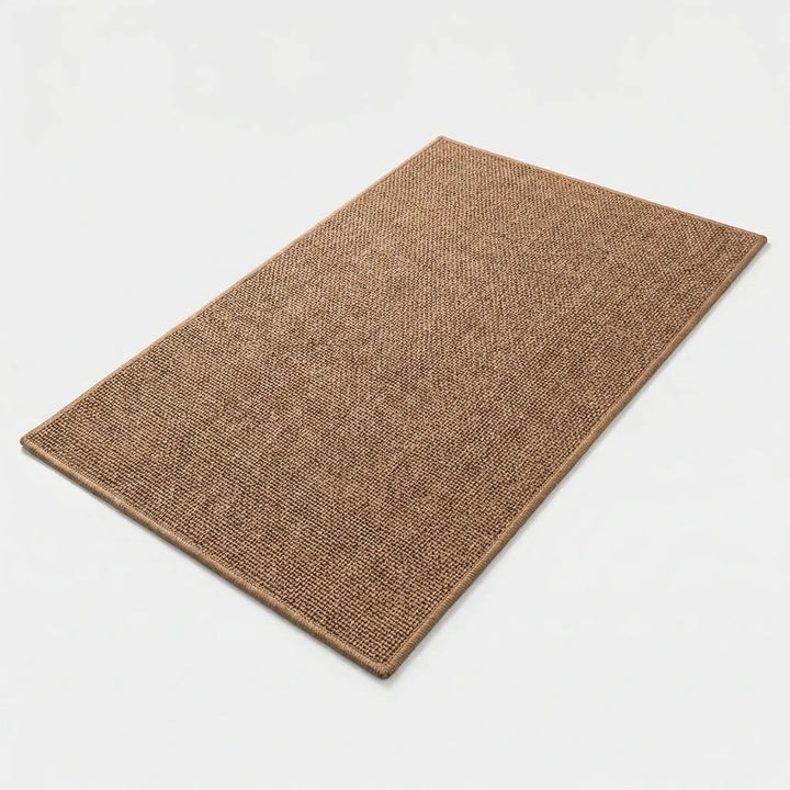 Flowique wave pattern beige/gray bath mat. Soft, absorbent, and non-slip for modern bathroom decor.