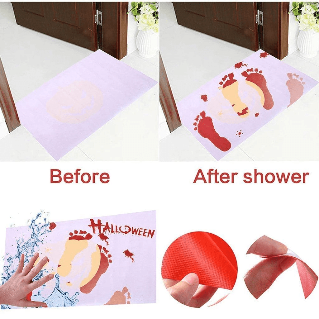 Surprise gift: color changing bath mat, white when dry, red when wet, novelty bathroom accessory