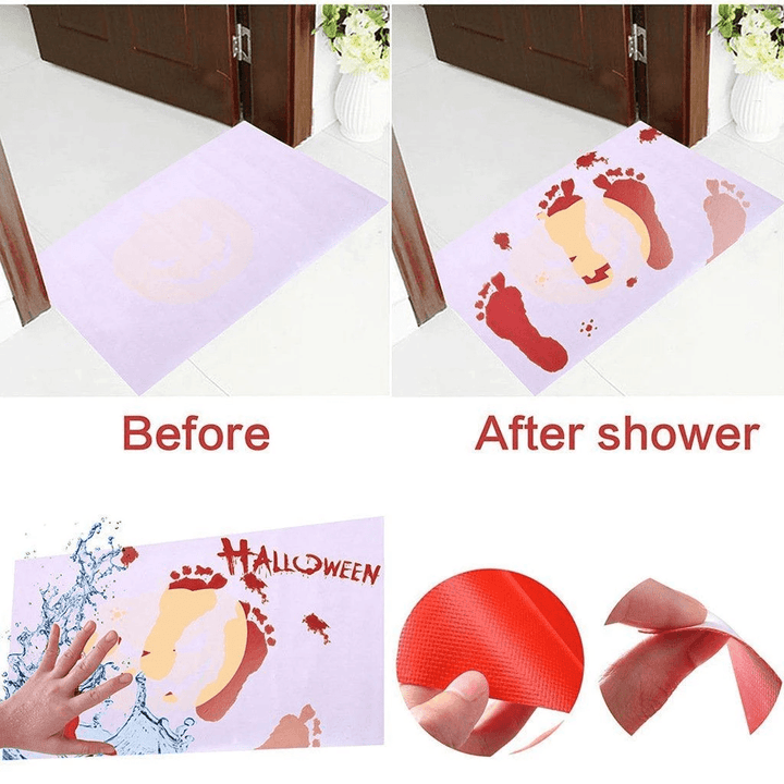 Surprise gift: color changing bath mat, white when dry, red when wet, novelty bathroom accessory
