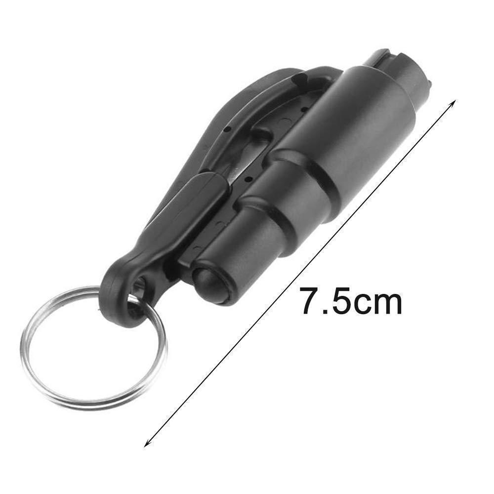 Emergency car safety tool attached to a car keychain, convenient and accessible