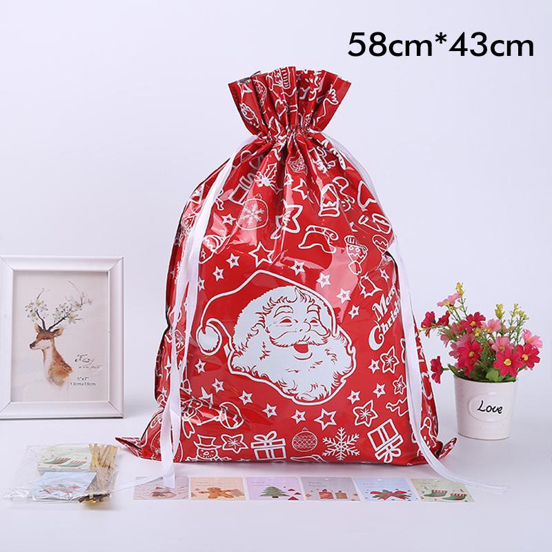 Collection of colorful, reusable drawstring gift bags, excellent for Christmas and party favor packaging.
