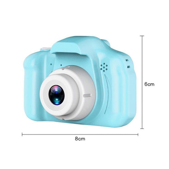 Mini digital camera for kids in a gift box, presented as an exciting and educational present.