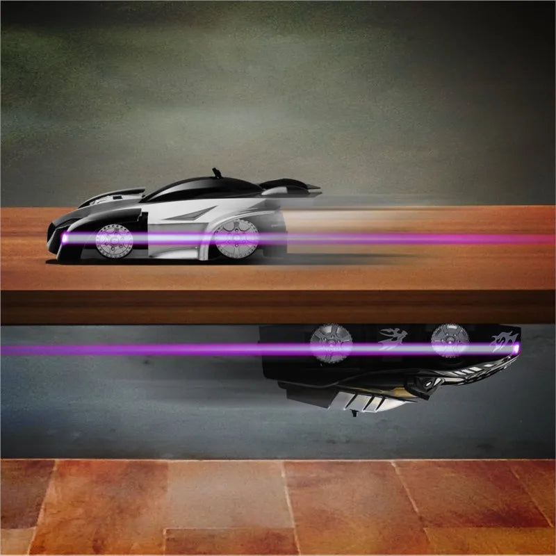 Sleek red Wallracer remote control stunt car, an electronic RC toy for wall climbing fun and thrilling stunts for kids.