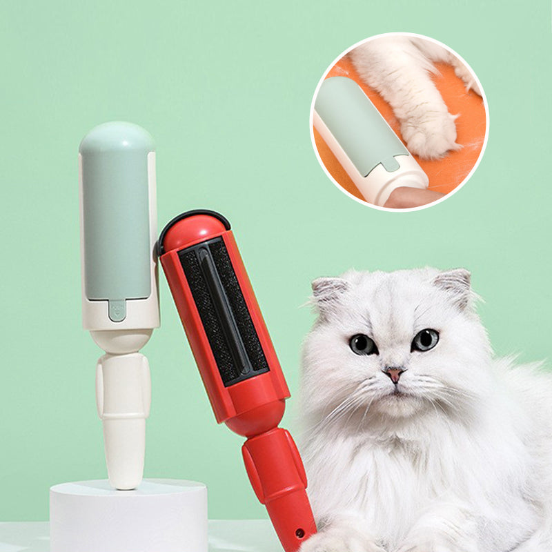 Lifestyle image of pet hair remover used in a clean home environment, effortless fur removal