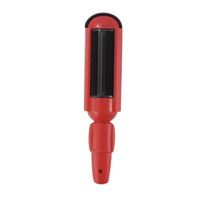 Various angles of the red & green pet hair remover rollers, highlighting design & function for pet care
