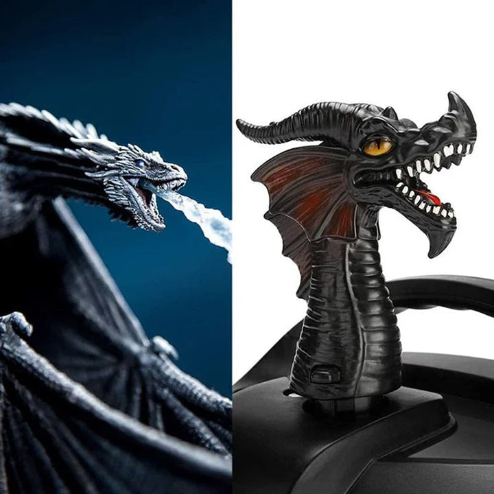 Close-up of a novelty dragon steam diverter, essential pressure cooker kitchen gadget, red