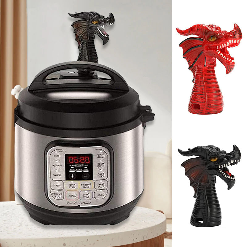 Instant Pot steam diverter, cute red dragon design, essential kitchen gadget, silicone