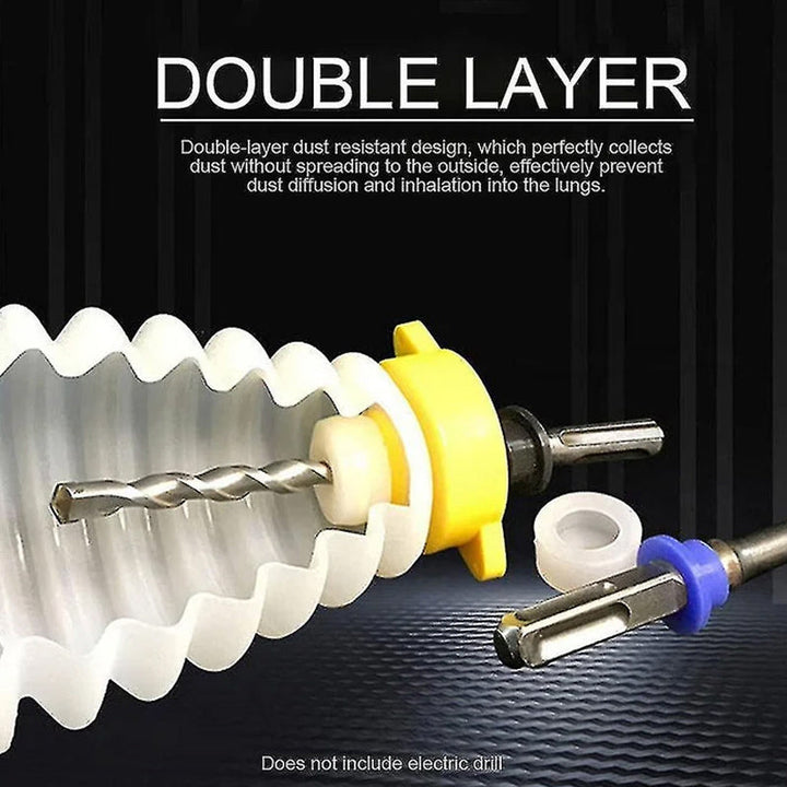 Ergonomic silicone dust collector for drills, designed to keep workshops clean during drilling tasks.