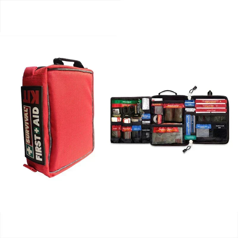 Durable waterproof first aid travel kit. Essential emergency bag for hiking, camping, & outdoor adventures.