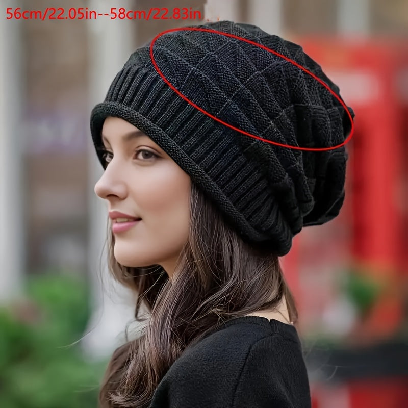 Chic women's lightweight knitted beanie, red, for spring & autumn style.