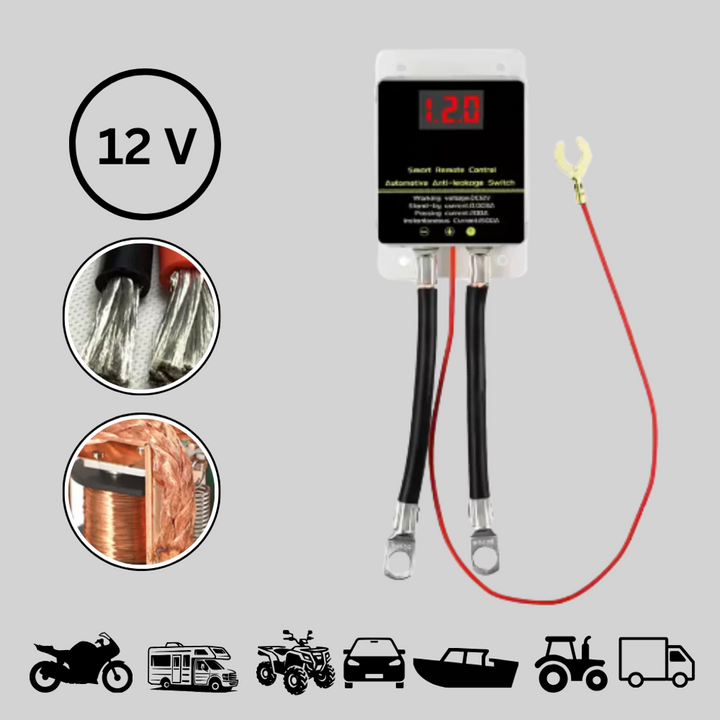 New4 12V automotive remote battery disconnect switch for reliable power cutoff & security.
