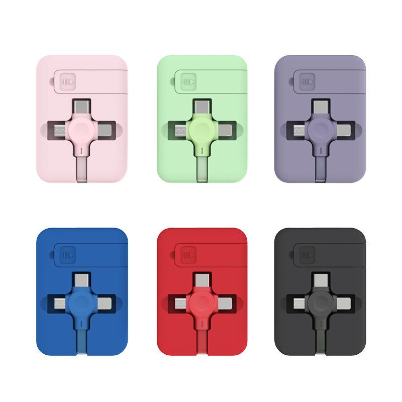 3-in-1 retractable USB charger showing extended length, durable and high-speed charging.
