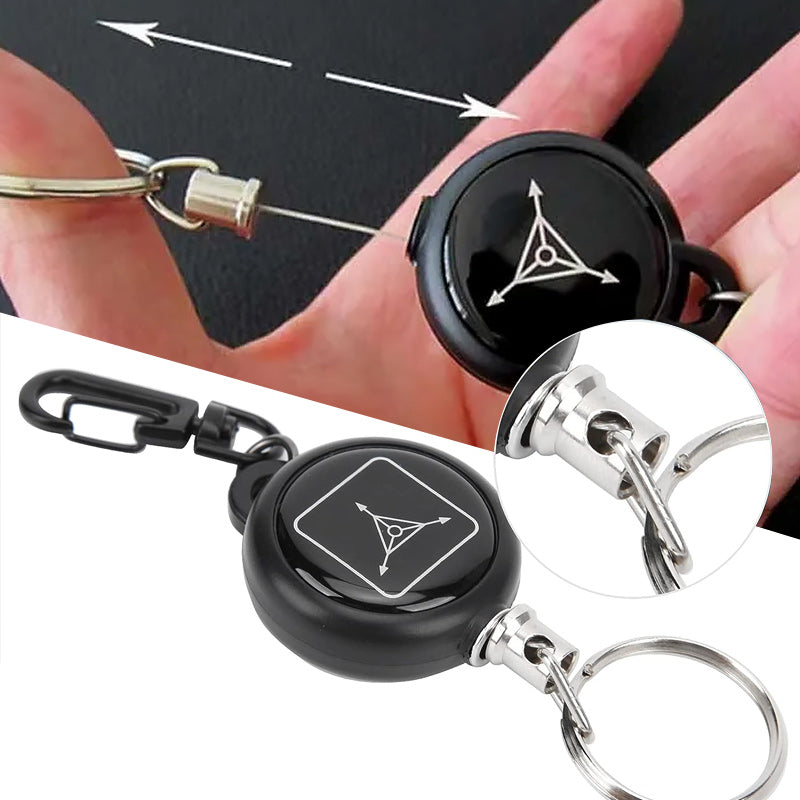 Retractable wire cord keychain 3-pack, ideal for keys & ID badges, in a versatile utility accessory design.