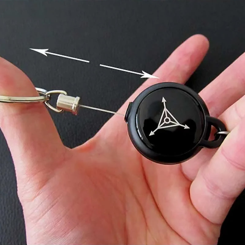 Practical 3-pack of unisex retractable keychains, featuring a durable wire cord for everyday utility.