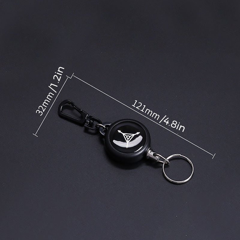 High-quality retractable key holder with a flexible wire, shown as a three-count pack for security needs.