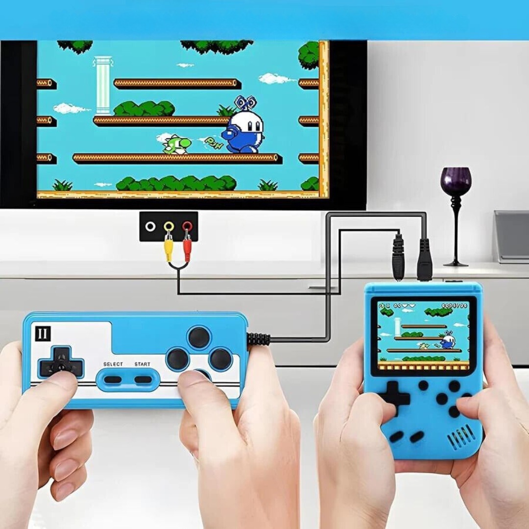 Unisex handheld retro gaming console, compact design for on-the-go fun with 400 classic titles.
