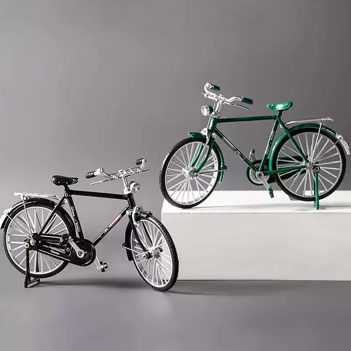 Retro bicycle model ornament, charming vintage style collectible for home decor