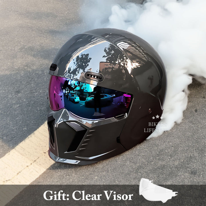Premium vintage motorcycle helmet, DOT/ECE approved safety gear, comfortable and stylish for unisex use.