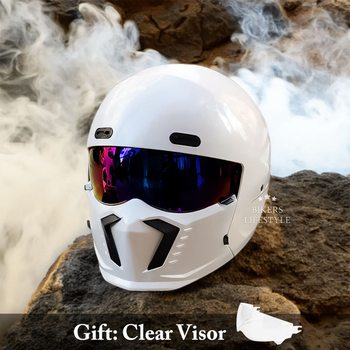 DOT certified motorcycle helmet, retro pilot style, a comfortable and safe unisex riding accessory.