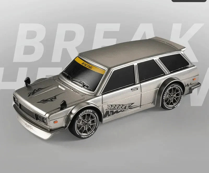 Unisex RC drift car, retro touring style, a ready-to-run remote control toy for all ages.