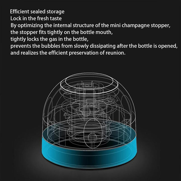Ergonomic champagne stopper, designed for easy use and effective beverage preservation