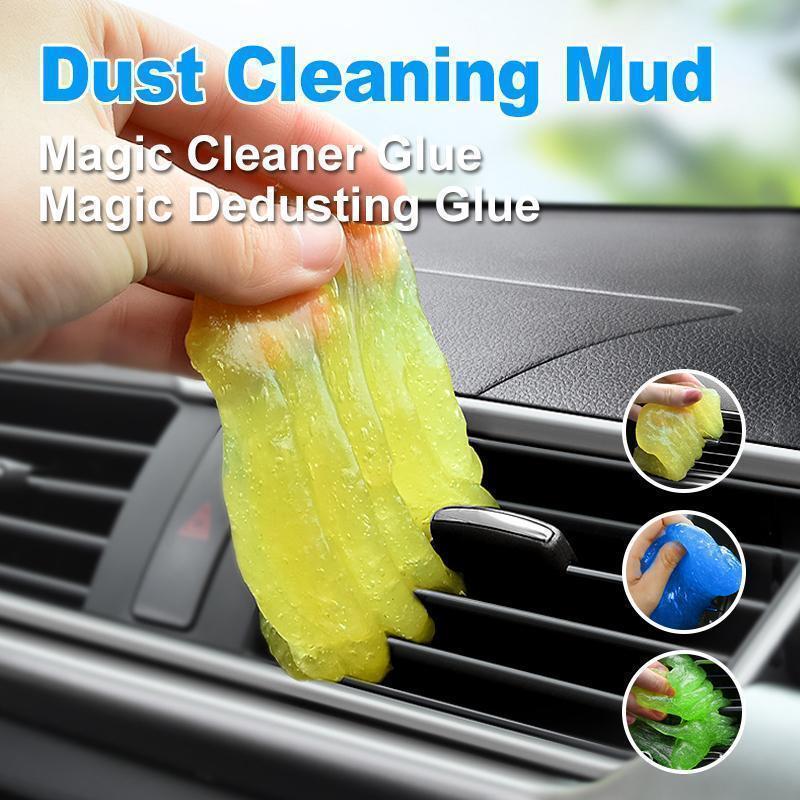 Reusable cleaning gel in blue, perfect for dusting keyboards and car interiors, 2-pack