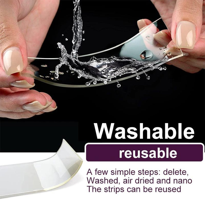 Strong double-sided tape, clear and washable, perfect for mounting photos and decor