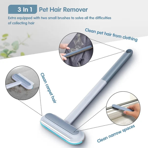 Must-have pet supply: practical hair removal brush for keeping home & clothing free of pet dander.