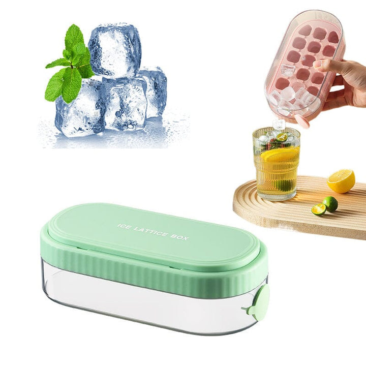 Hand holding the quick-release ice cube maker, demonstrating the easy twist release mechanism for home use