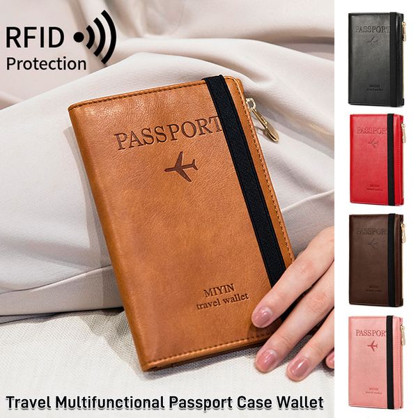 RFID blocking black leather card holder wallet for men, secure travel accessory