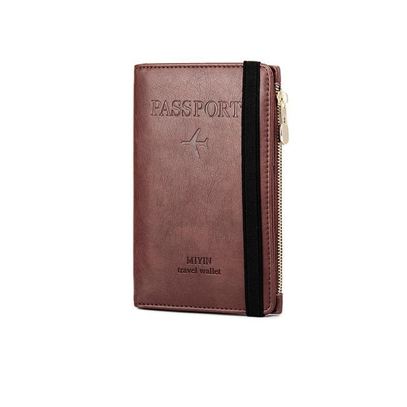 Modern RFID blocking men's wallet, black PU leather with secure closure