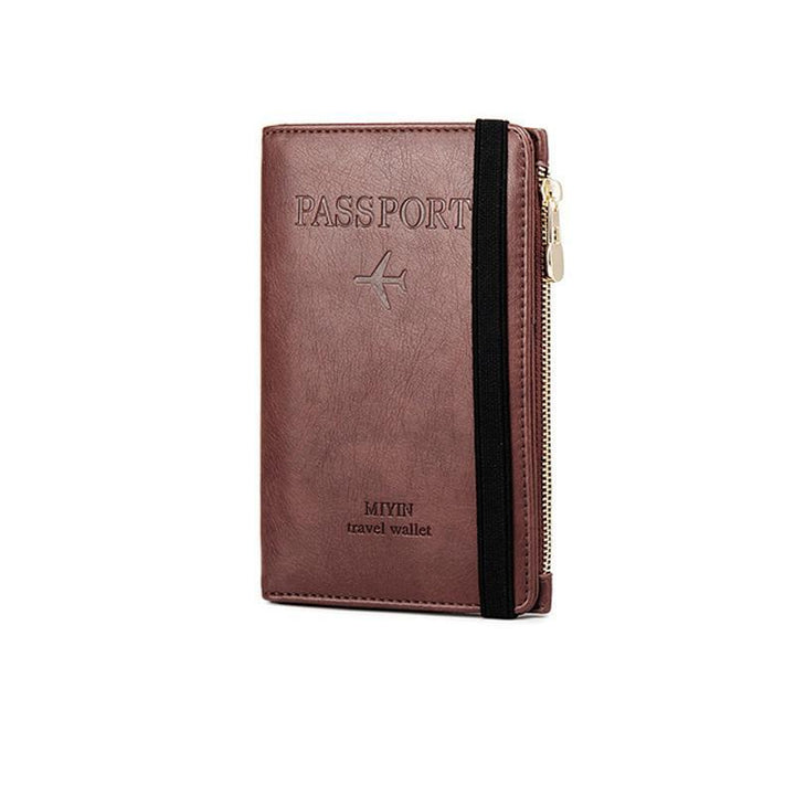 Modern RFID blocking men's wallet, black PU leather with secure closure