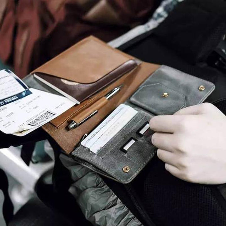 Durable PU leather RFID blocking wallet, holds cards & IDs, travel safe