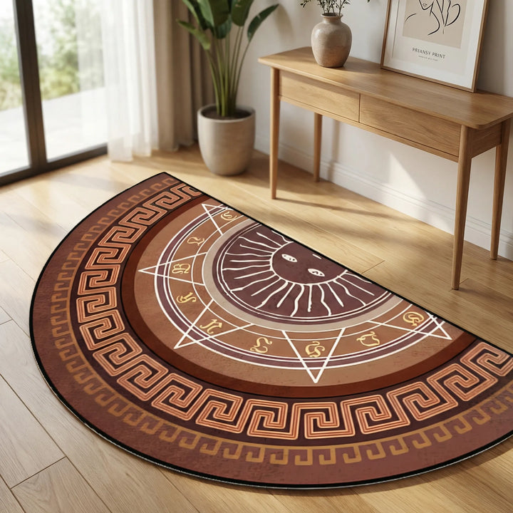 Round Mandala Area Rug with Waves pattern, perfect for tranquil home decor.