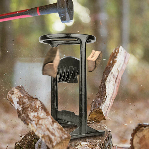 Manual wood splitter, sharp blade for safe & easy log splitting. Perfect for firewood, kindling, camping.