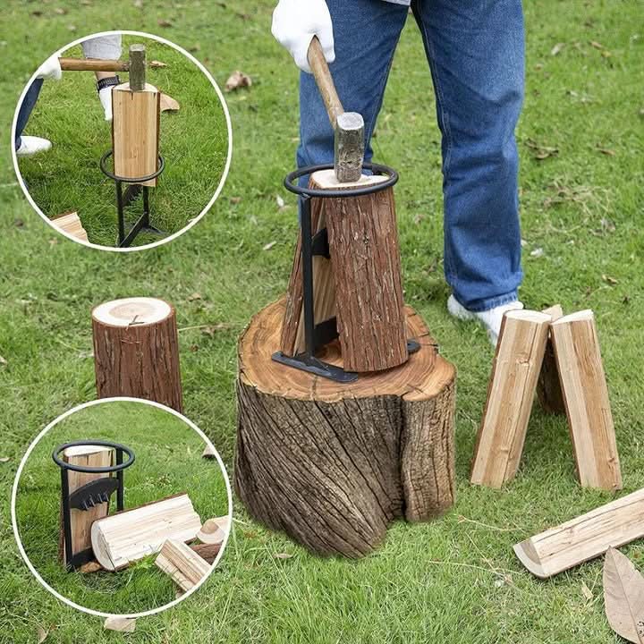 Effortless & safe wood splitter, a manual firewood tool for quick log splitting for your fireplace.