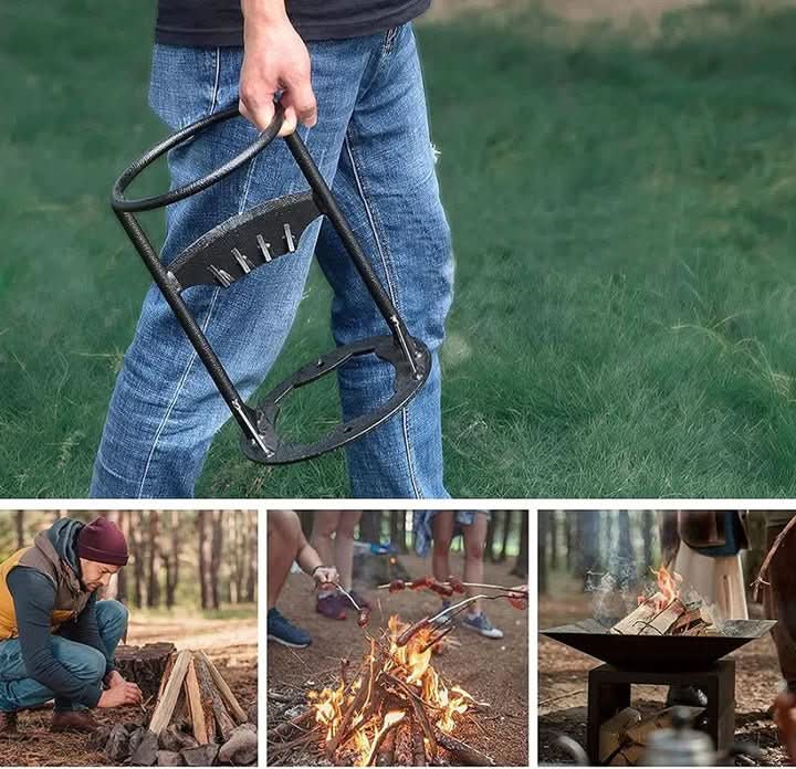 Manual log splitter, a durable & safe fireplace accessory and camping tool for easy firewood.