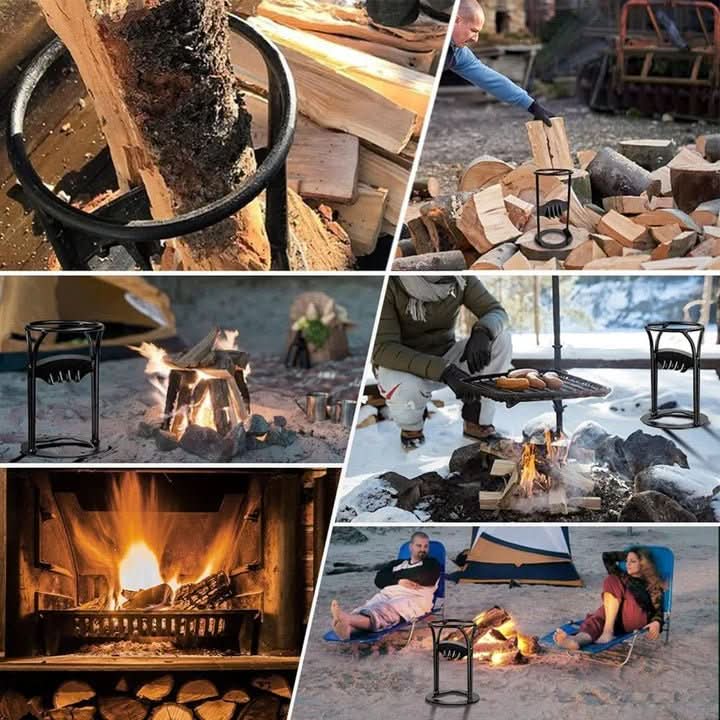 Heavy-duty manual wood splitter, a portable & safe firewood tool for fireplace, garden, and outdoor use.