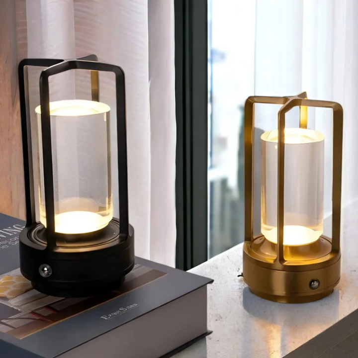 Scandinavian wireless LED table lamp for modern home decor. Dimmable, portable accent lighting.
