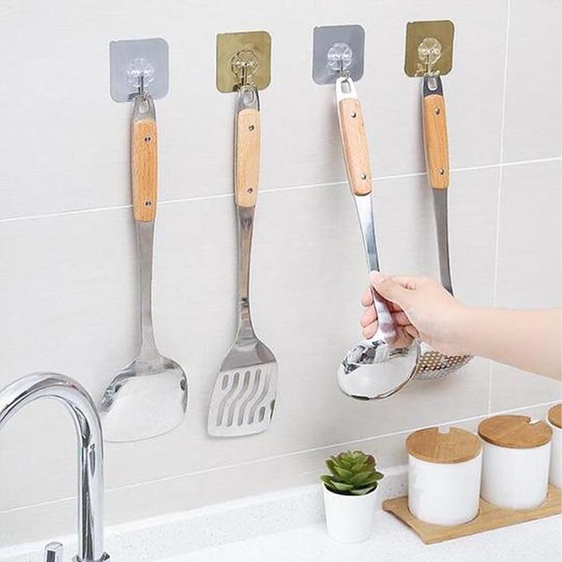 Seamless adhesive hooks, heavy duty, for wall organization, kitchen storage, bathroom accessory